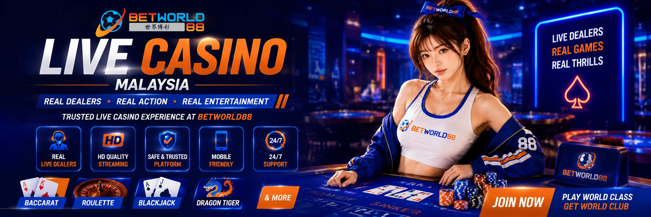 BW88 trusted Live Casino Malaysia with real live dealers and popular table games